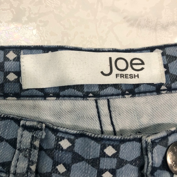JOE FRESH Denim Jeans Geo Print Blue White Size 4 - Picture 4 of 7
